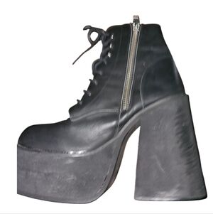 UNIF Black Lace-Up Leather Boots